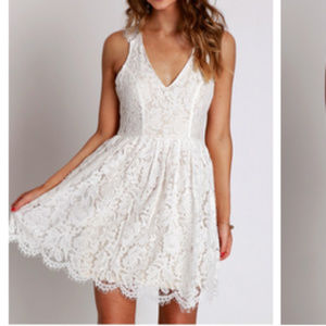 White lace fit & flaire dress